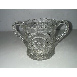 Antique Glass EAPG Double Handled Spooner Celery Vase VTG Cottagecore Victorian